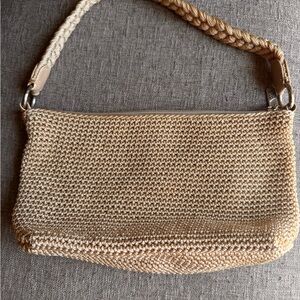Lina Braided Handle Tan Woven Bag Y2K